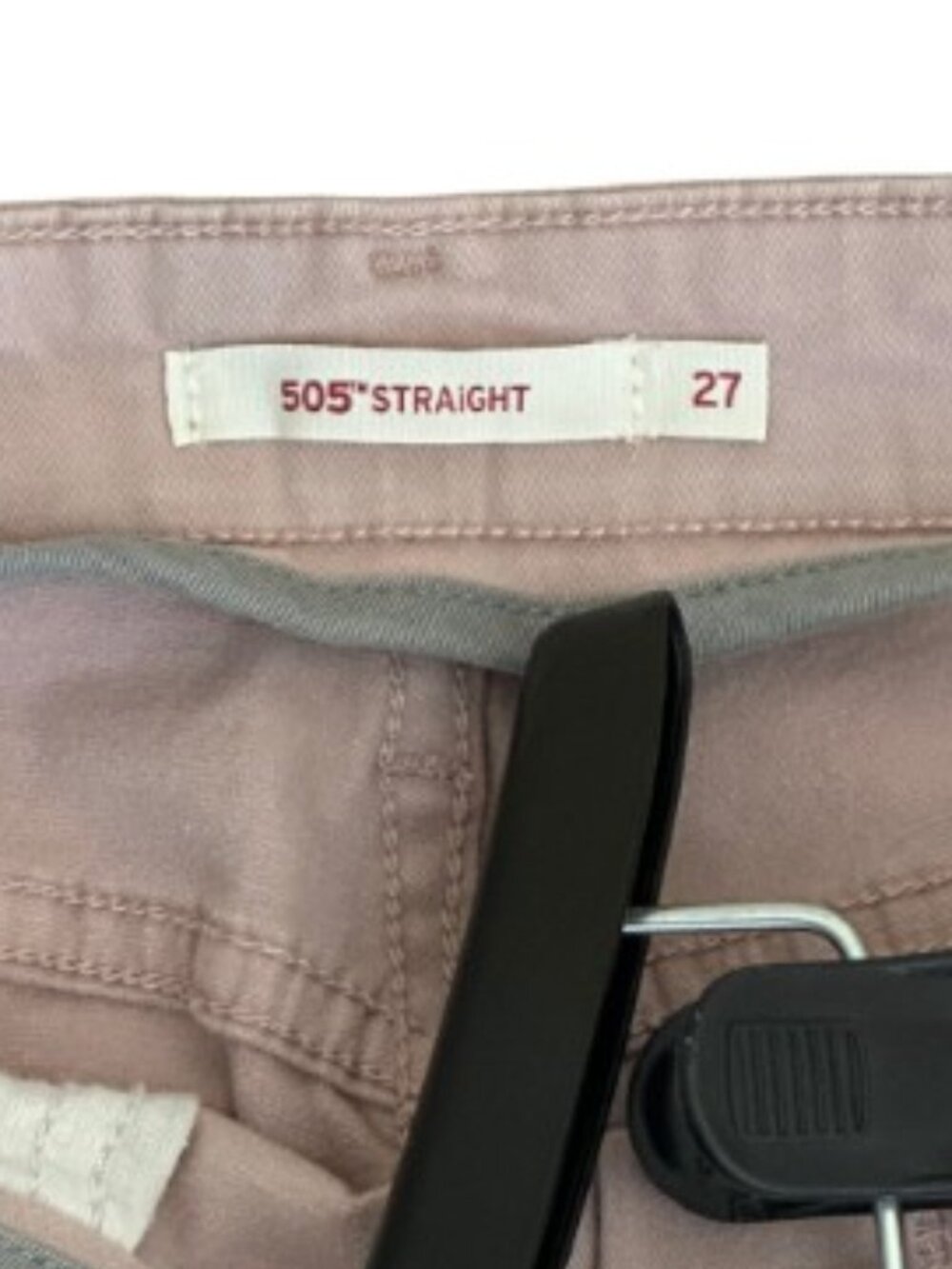 Levi's 505 Straight Leg Mid-Rise Jeans in Chalk Pink - Size 27 - Picture 6 of 9